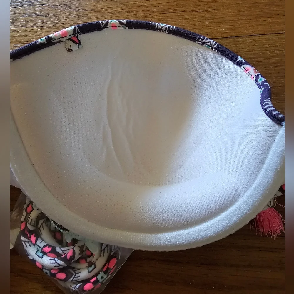 Victoria's Secret Bandeau Tassel Purple Print Bikini Swim Top Bra Size 32C NWOT - Picture 6 of 12